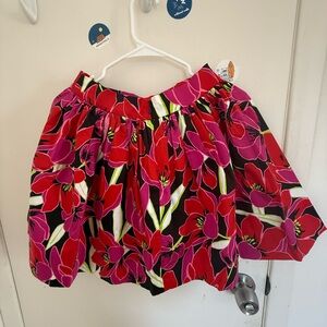 New kate spade Bold Floral Circle Skirt in Red and Pink